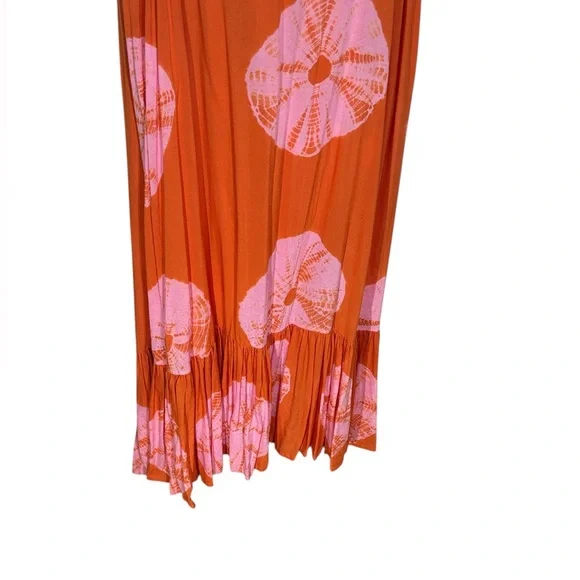 Norblack norwhite women’s medium tie dye maxi dress ruffle hem Resortwear - Picture 3 of 6